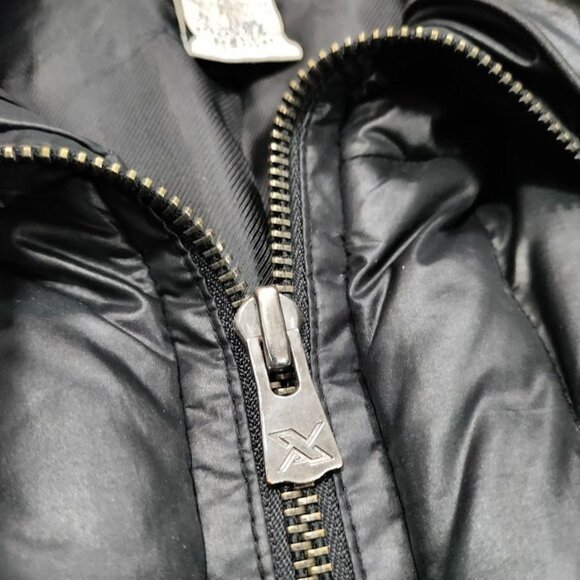 Armani Exchange Black Quilted Zip Closure High Collar Long Puffer Coat Women's M - Picture 6 of 11